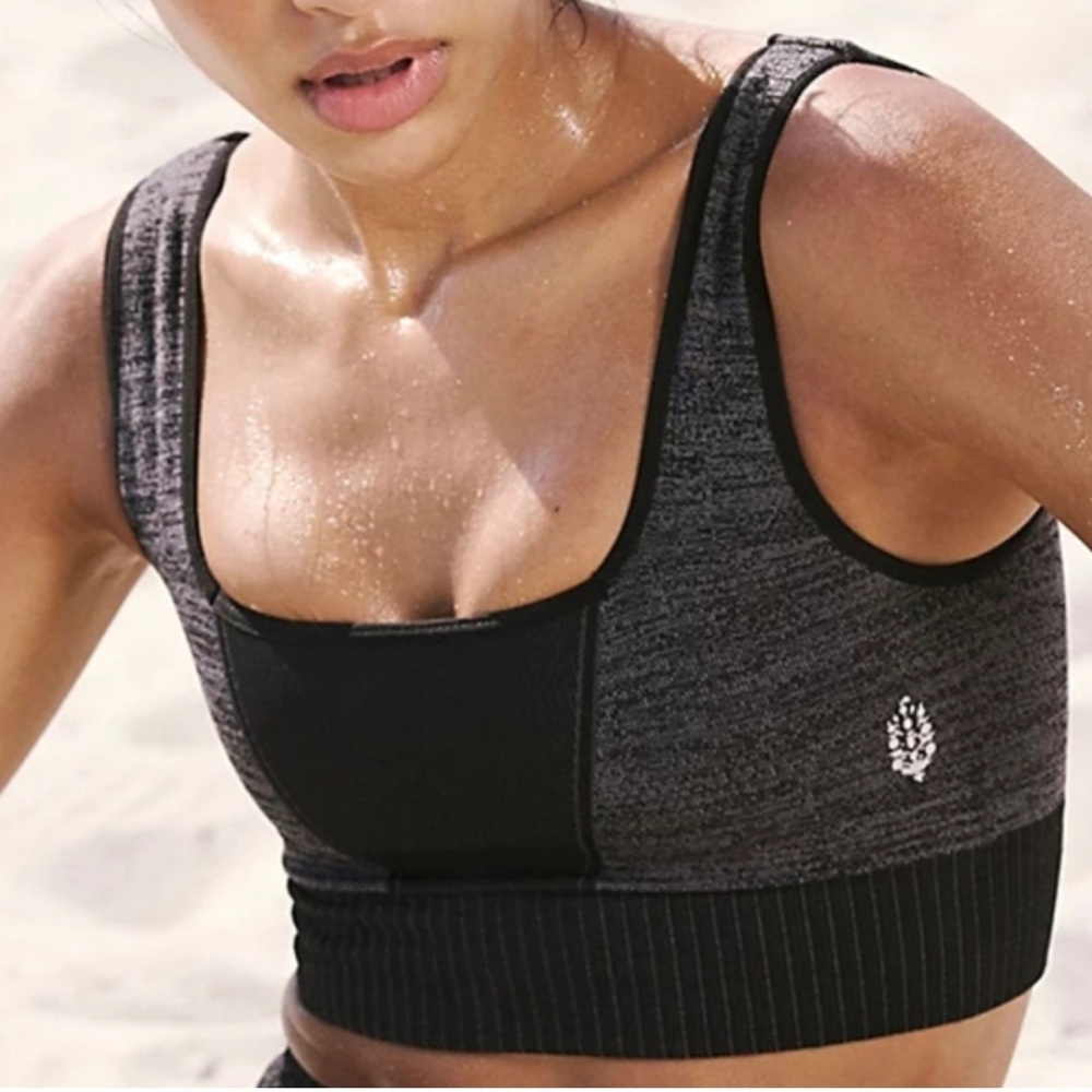 NEW Free People Movement Good Karma Square Neck Space Dye Bra